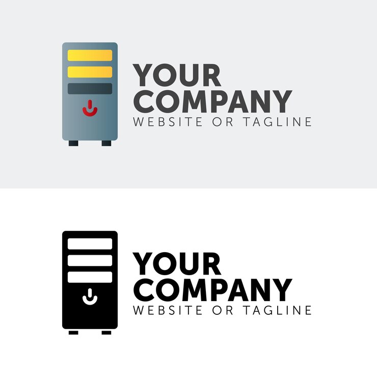 Vector logotipo de la caja de la cpu con eps 10 gráfico vectorial gratuito