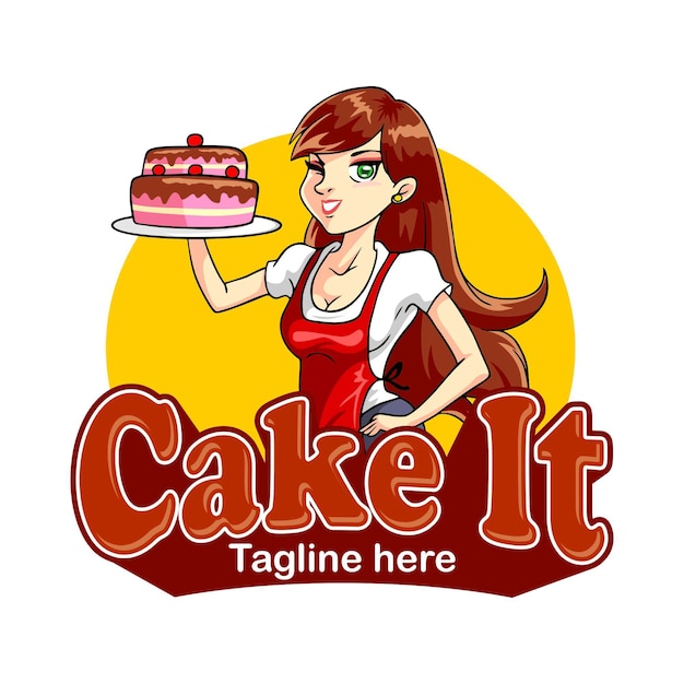 Vector logotipo de cake chef mascot