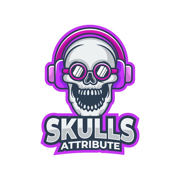 Logotipo de calavera y auriculares