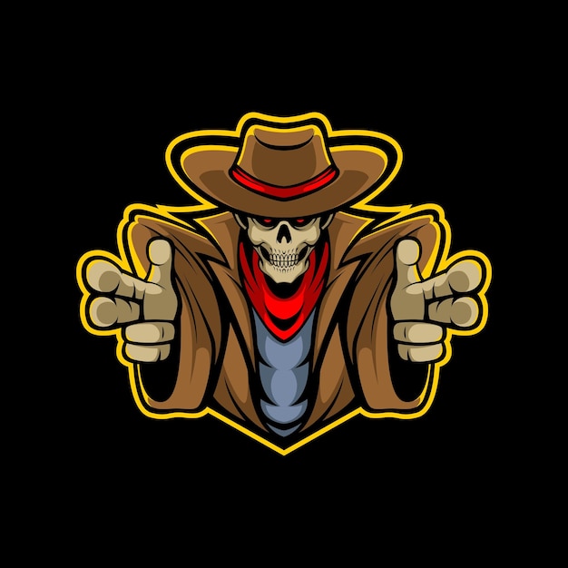 logotipo de calavera cowbo esport