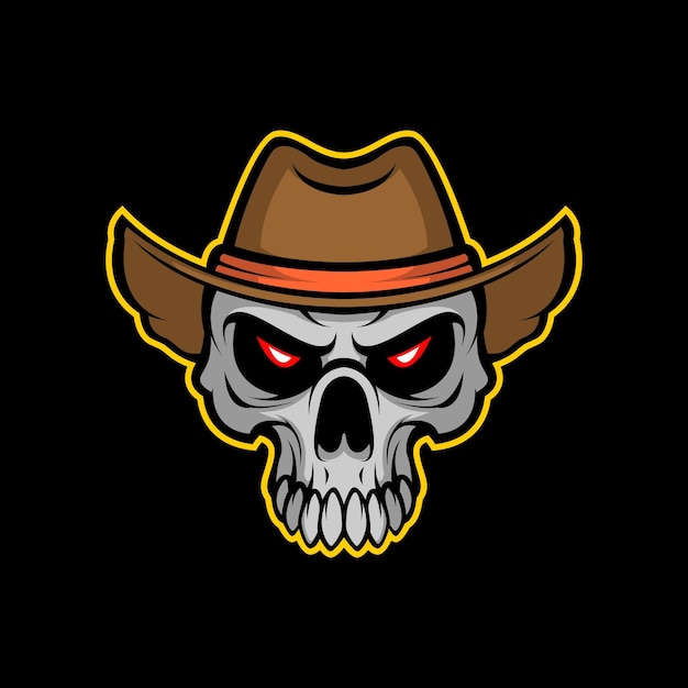 Logotipo de calavera cowbo esport