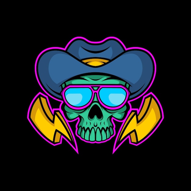 Logotipo de calavera cowbo esport