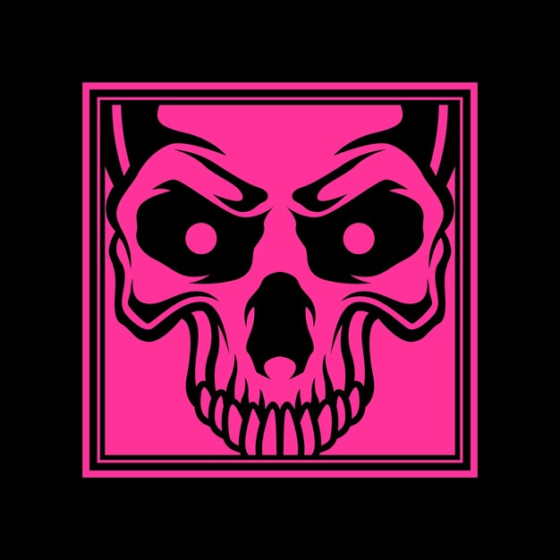 Logotipo de calavera en estilo de caja