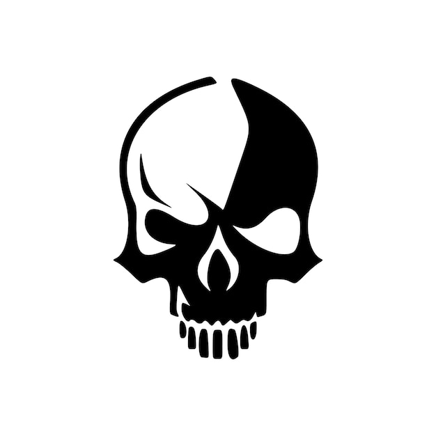 Logotipo de calavera con un gráfico vectorial en blanco y negro