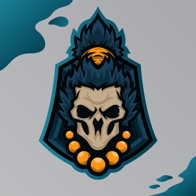 Logotipo de calavera monstruo masscot esport vector premium