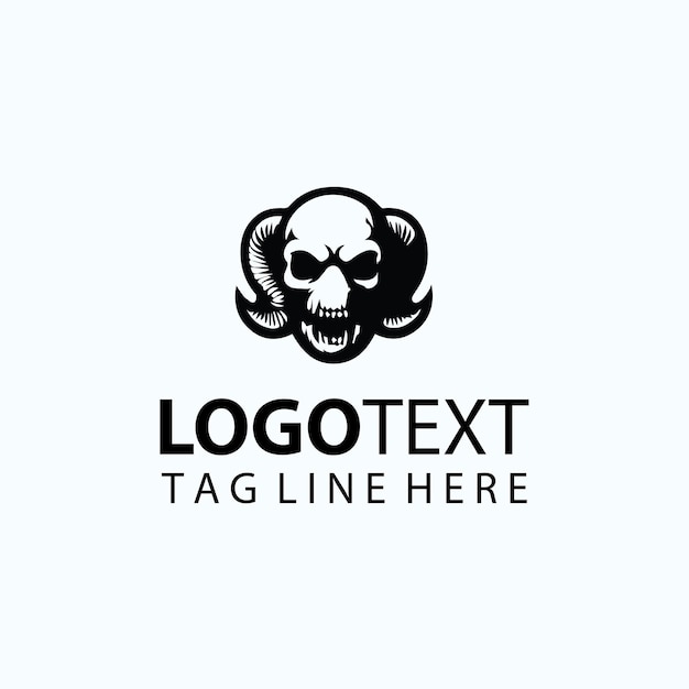 un logotipo de una calavera sobre un fondo blanco