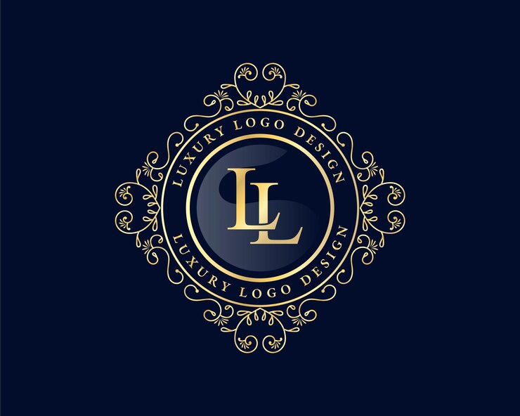 Vector logotipo caligráfico victoriano heráldico de lujo retro vintage antiguo con marco ornamental