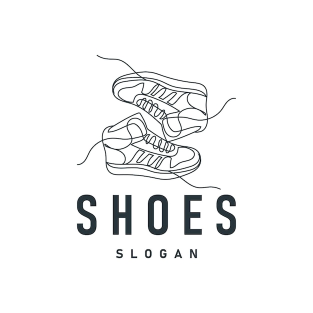 Logotipo de calzado Estilo de línea minimalista Diseño de calzado deportivo Marca de producto de moda simple