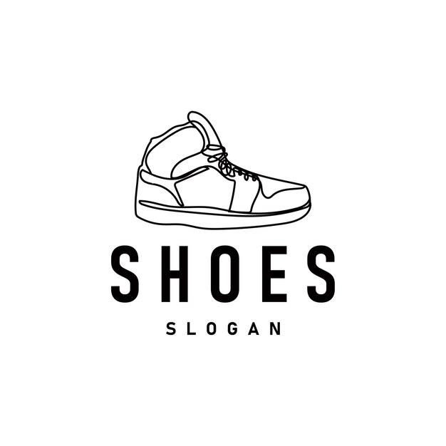 Logotipo de calzado Estilo de línea minimalista Diseño de calzado deportivo Marca de producto de moda simple