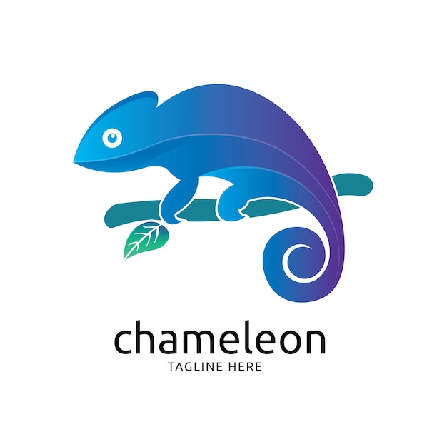 El logotipo del camaleón en estilo moderno es perfecto para el logotipo de Creative Business y la tienda de reptiles