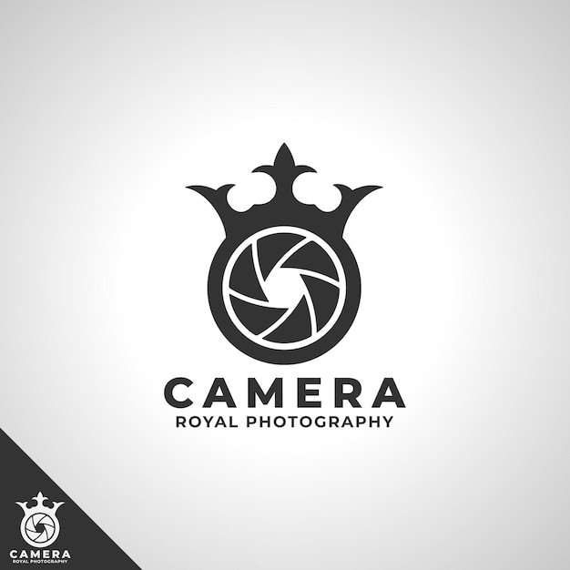 Logotipo de la cámara foto de lujo royal photography studio