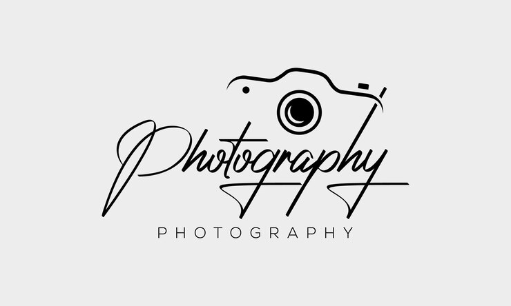 logotipo de la cámara fotografía moderna firma del logotipo icono vector