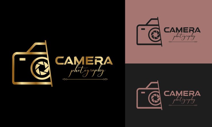 logotipo de la cámara fotografía moderna firma del logotipo icono vector
