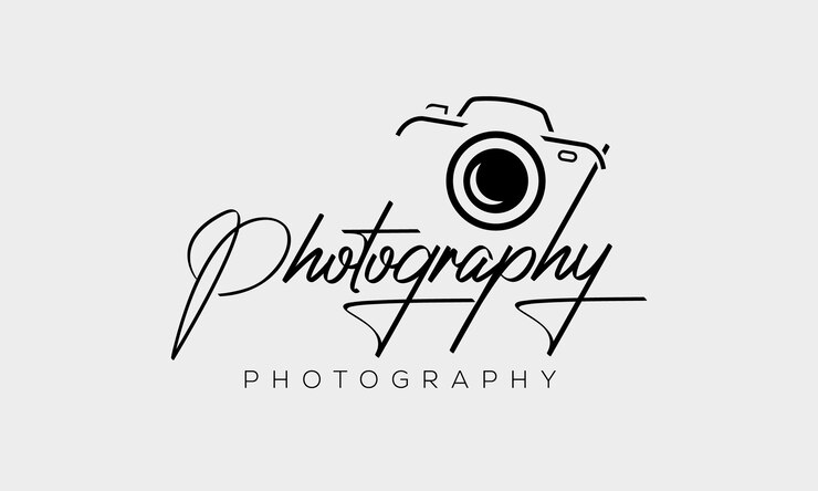 logotipo de la cámara fotografía moderna firma del logotipo icono vector