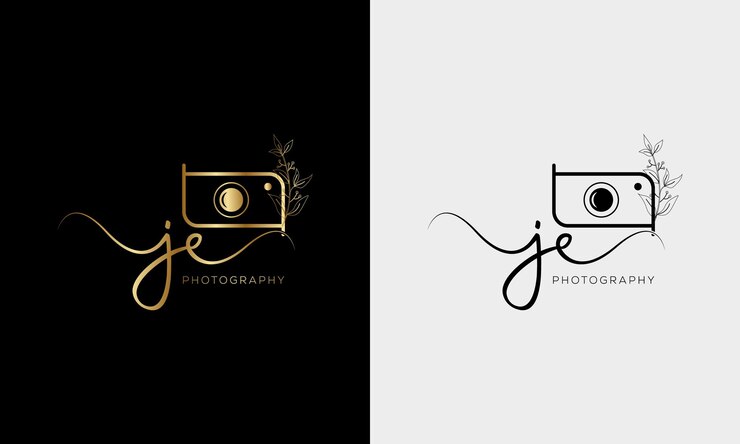 logotipo de la cámara fotografía moderna firma del logotipo icono vector