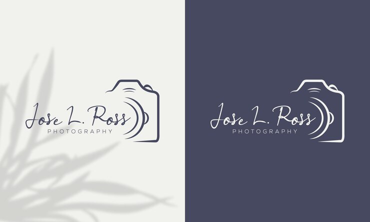 logotipo de la cámara fotografía moderna firma del logotipo icono vector