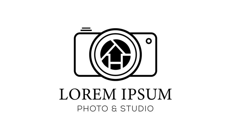 logotipo de la cámara fotografía moderna firma del logotipo icono vector