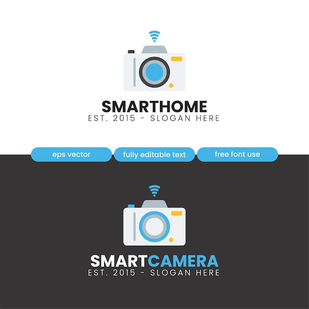 Logotipo de la cámara inteligente para el hogar y el negocio