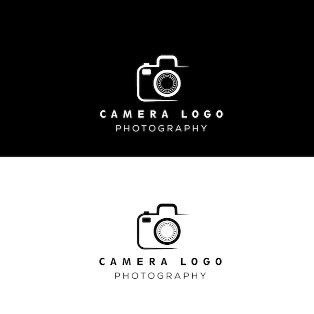 Logotipo de cámara con logotipo de lente de cámara
