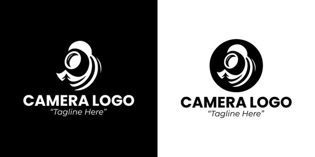 Logotipo de cámara moderna con diseño audaz para servicios de fotografía profesional