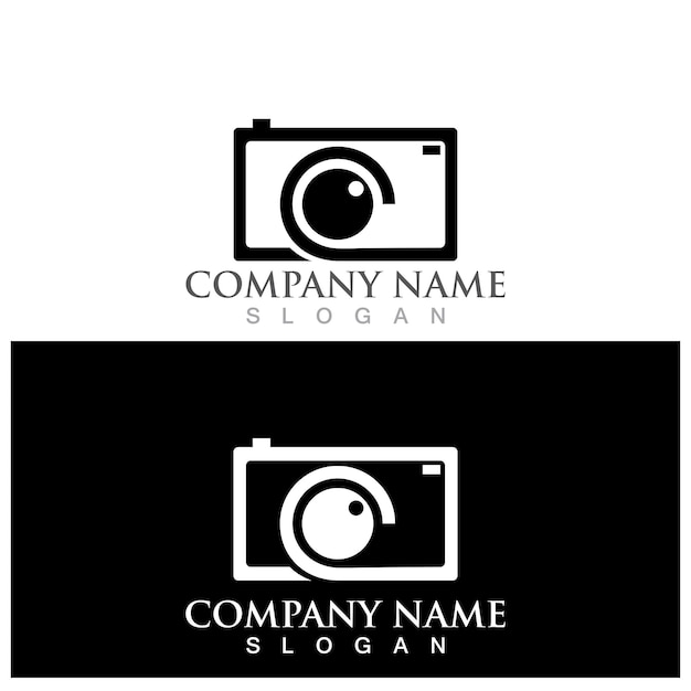 Logotipo de cámara y plantilla vectorial