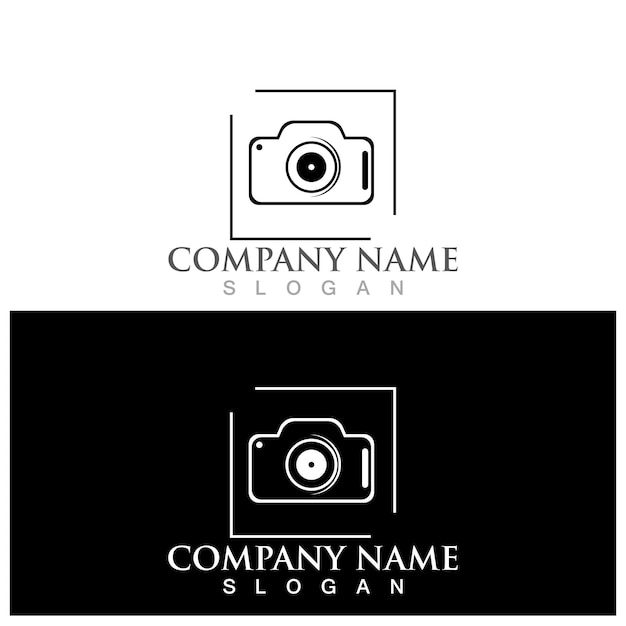 Logotipo de cámara y plantilla vectorial