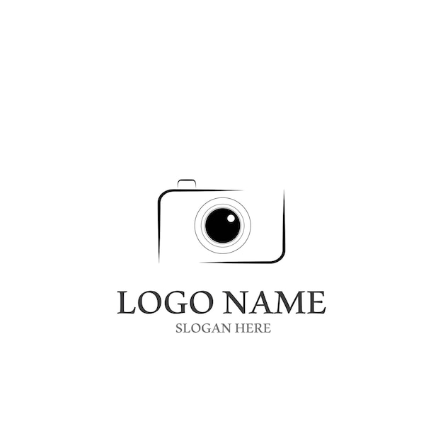 Logotipo de cámara y plantilla vectorial