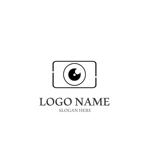 Logotipo de cámara y plantilla vectorial