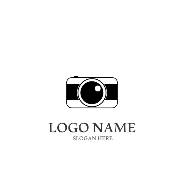 Logotipo de cámara y plantilla vectorial