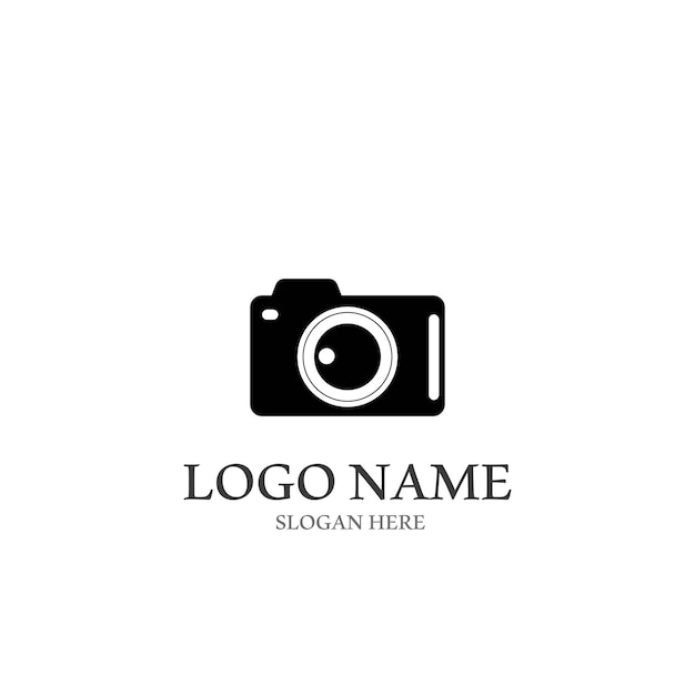Logotipo de cámara y plantilla vectorial