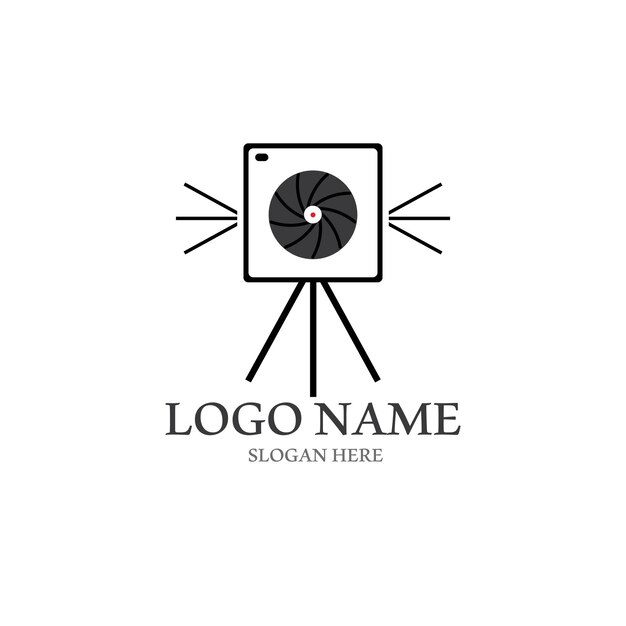 Logotipo de cámara y plantilla vectorial
