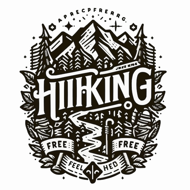 un logotipo para la caminata gratuita se muestra en un círculo