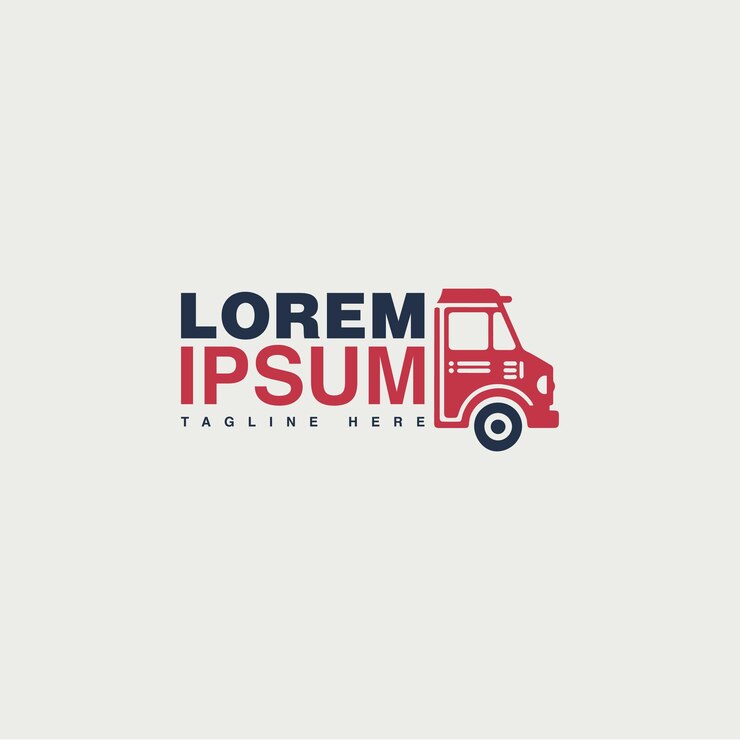 El logotipo del camión rojo vectorial