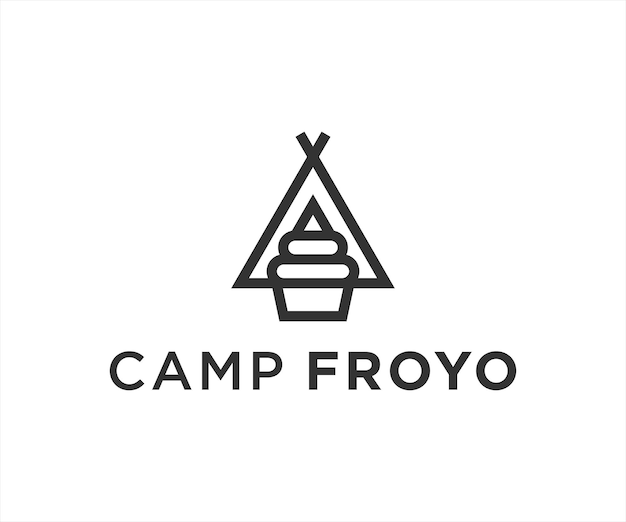 logotipo del campamento de helados o logotipo del campamento