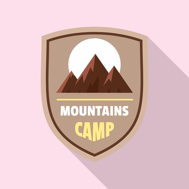 Vector logotipo del campamento de montañas ilustración plana del logotipo del vector del campamento de montañas para diseño web