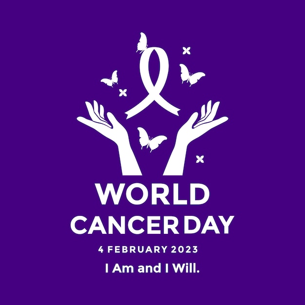 Vector logotipo de la campaña del día mundial contra el cáncer afiche del día mundial contra el cáncer o ilustración de vector de fondo de pancarta