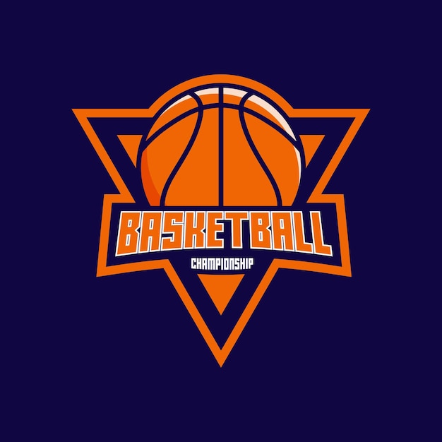 Vector logotipo del campeonato del equipo deportivo de baloncesto vectorial