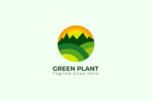 Logotipo de campo agrícola verde