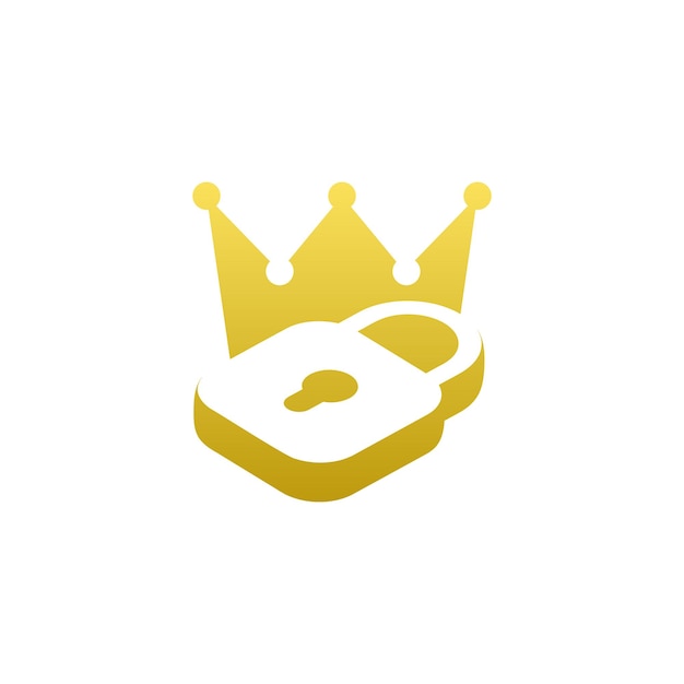logotipo de candado de corona moderno y elegante