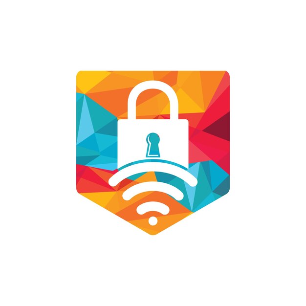 Logotipo de candado con diseño de vector de señal
