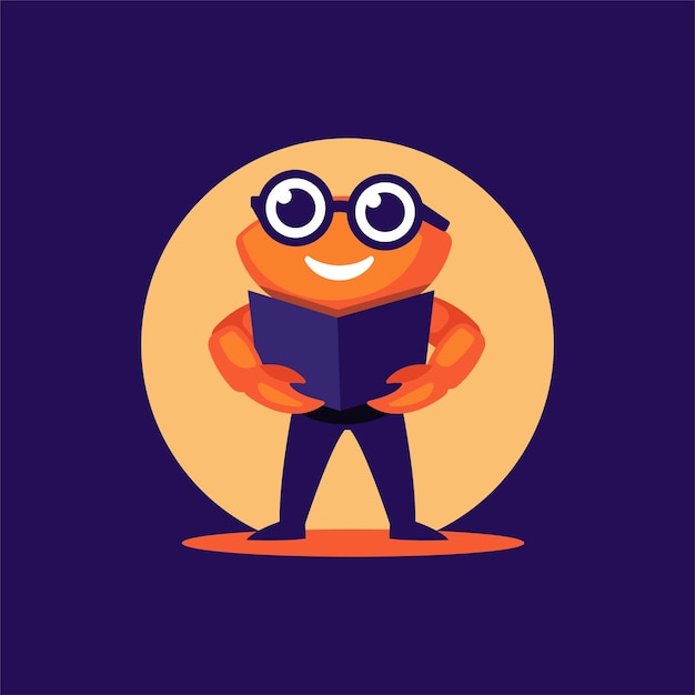 Logotipo de cangrejo de dibujos animados para la tecnología y los negocios