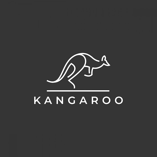 logotipo de canguro oscuro