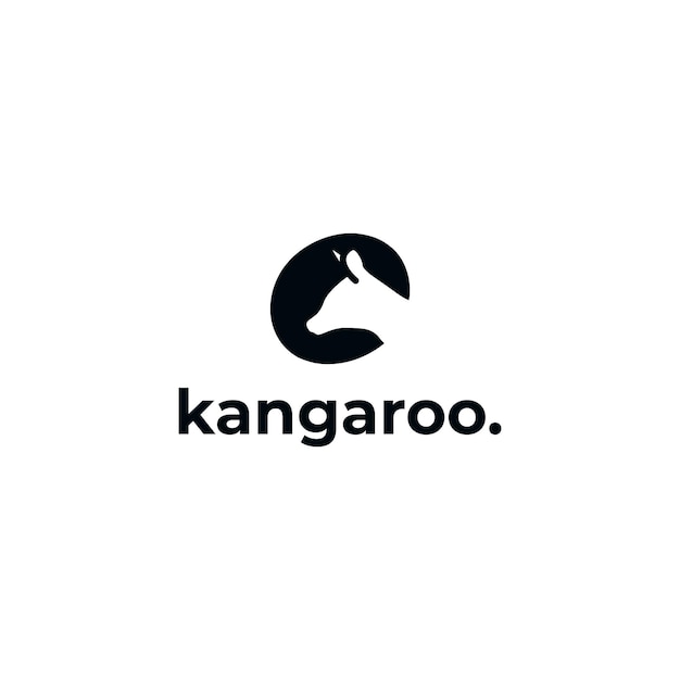 Logotipo de canguro plano