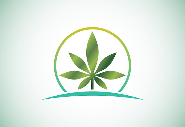 Logotipo de cannabis, diseño de logotipo Leaf
