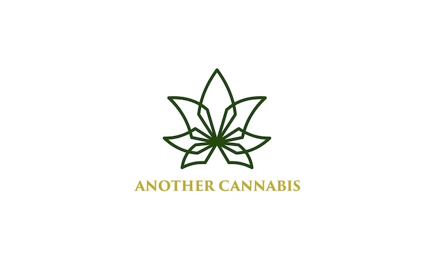 logotipo de cannabis en estilo de arte lineal