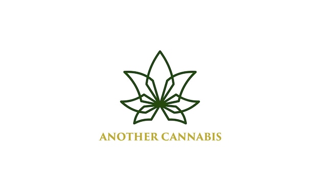 Vector logotipo de cannabis en estilo de arte lineal