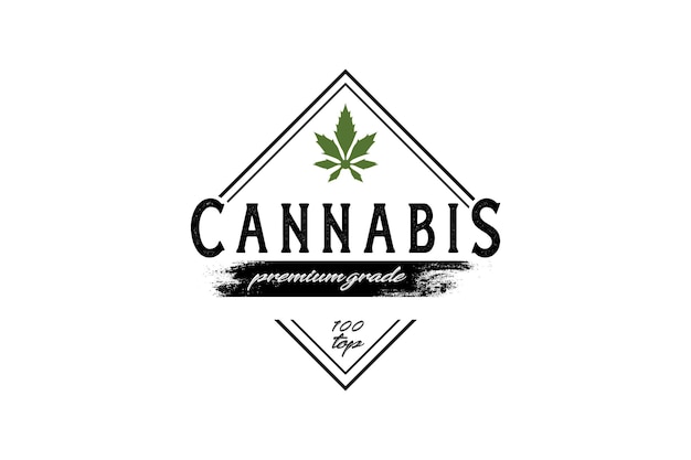 Logotipo de cannabis de estilo vintage