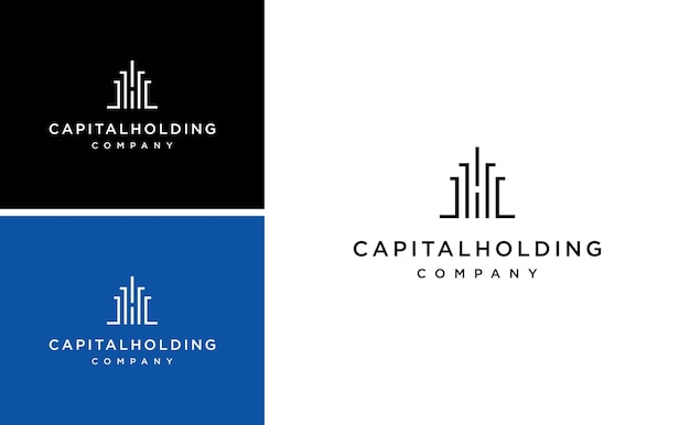 Logotipo De Capital Holding Company Con Plantilla De Vector De Finanzas Letra H