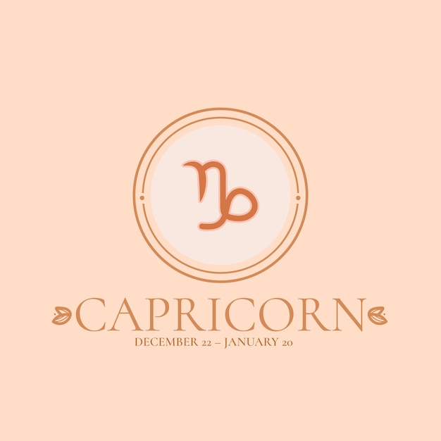 Vector logotipo de capricornio de diseño plano