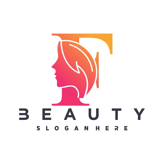Logotipo De Cara De Belleza Letra F